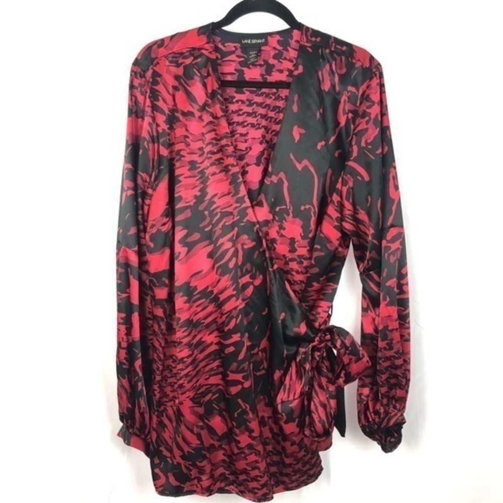 LANE BRYANT Size 22/24 Wrap Long Sleeve Blouse